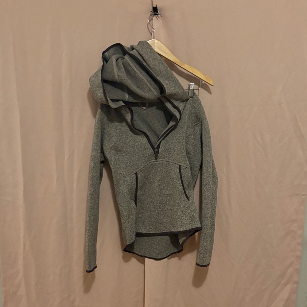 Purple Zip-Up Hoodie with Black Trim